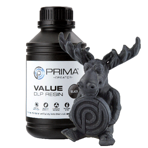 [PV-RESIN-B405-0500-BK] PrimaCreator Value UV / DLP Resin - 500 g - Black
