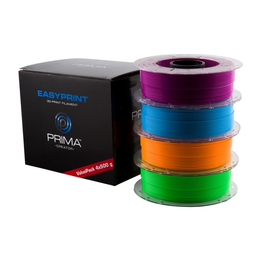 [PC-EPLA-175-4x0500-NEON] EasyPrint PLA Value Pack Neon - 1.75mm - 4x 500 g (Total 2 kg) - Neon Blue, Neon Green, Neon Orange, Neon Purple