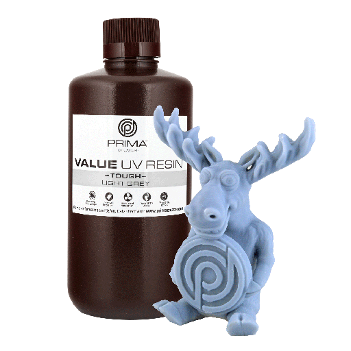 [PV-RT-B405-1000-LG] PrimaCreator Value Tough UV Resin (ABS Like) - 1 kg - Light Grey