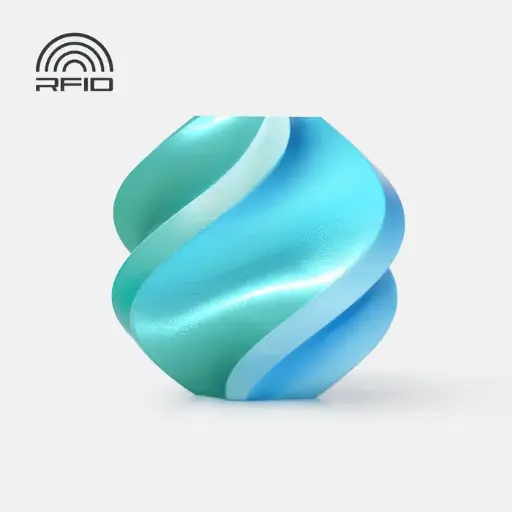 [A05-T4-1.75-1000-SPL] Bambu Lab PLA Silk Multi-Colour – 3D printing filament – 1.75 mm (1 kg) – Blue Hawaii (blue-green)