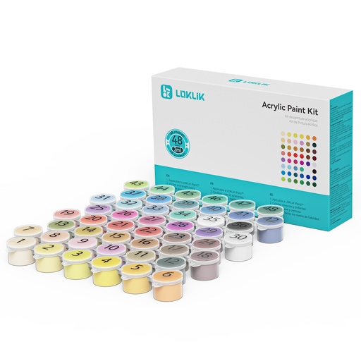 [HH-BXYL-0007-US-L] LOKLiK Acrylic Paint Kit - 48 Colors