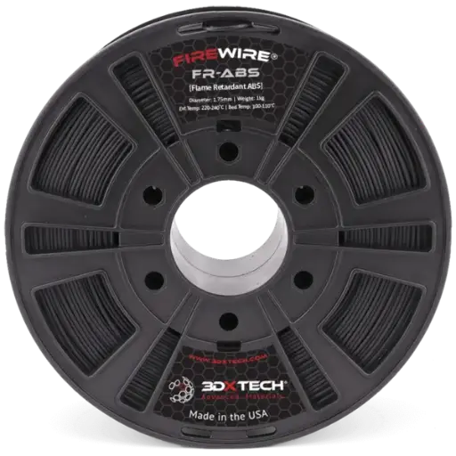 [ABS07FR200750BK00] 3DXTech Firewire® FR-ABS - Filamento para impresión 3D - 1,75mm (750g) - Negro