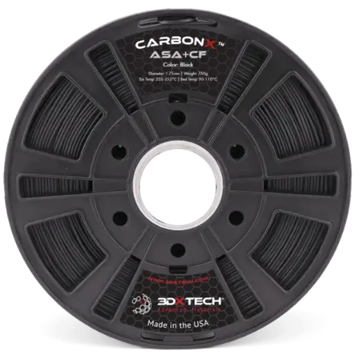 [ASA03CF200750BK00] 3DXTech CarbonX™ ASA+CF - Filamento para impresión 3D - 1,75mm (750g) - Negro