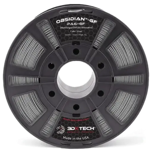 [NYL10GF101000SV01] 3DXTech Obsidian-GF™ PA6+GF - 3D printing filament - 1.75mm (1Kg) – Grey