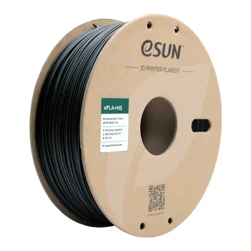 [ePLA+HS-P175B1] eSun PLA+ High Speed - Filamento para impresión 3D – 1,75mm (1Kg) – Negro