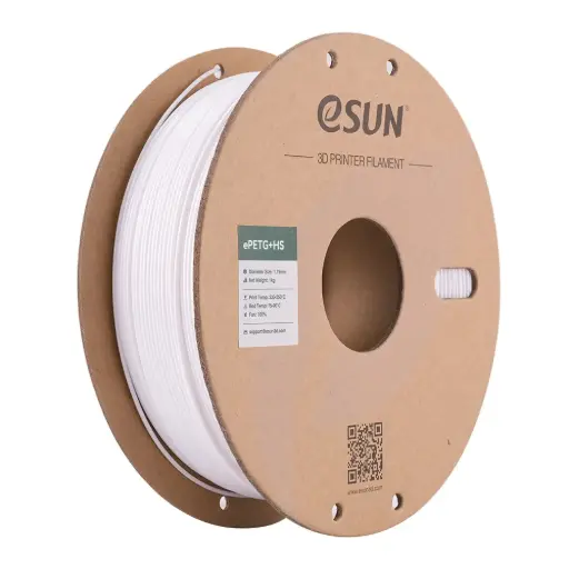 [ePETG+HS-P175SW1] eSun PETG + High Speed - Filamento para impresión 3D – 1,75mm (1Kg) – Blanco