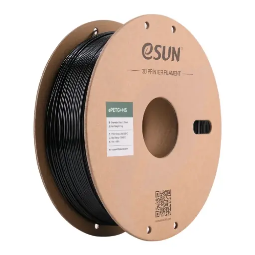 [ePETG+HS-P175SB1] eSun ePETG + High Speed - Filamento para impresión 3D - 1,75 mm (1 Kg) - Negro