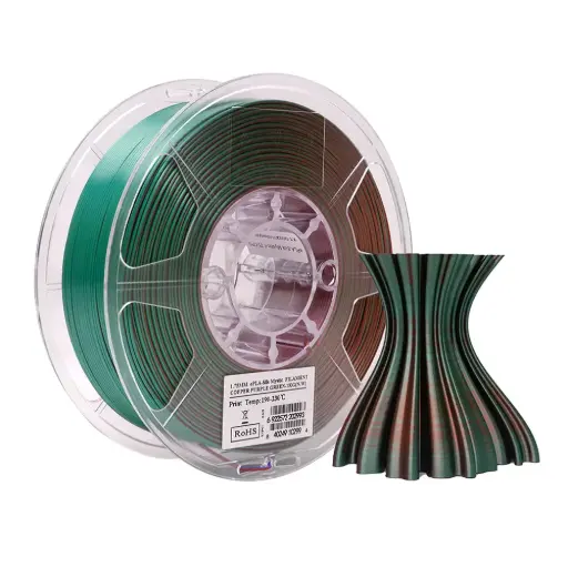 [ePLA-SilkMystic-P175CPG1] eSun ePLA-Silk Mystic - Three Colors - 3D Printing Filament - 1.75 mm (1 kg) – Copper/Green/Purple