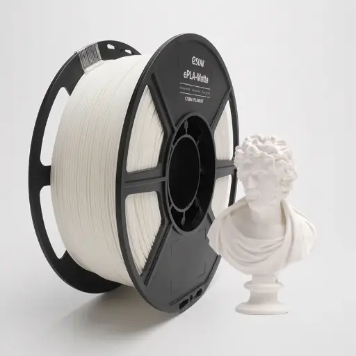 [ePLA-Matte-P175MW1] eSun ePLA-Matte - Filamento para impresión 3D - 1,75 mm (1Kg) - Blanco lechoso