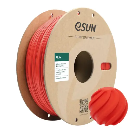 [PLA+P175R1] eSun PLA+ - Filamento para impresión 3D - 1,75 mm (1Kg) - Rojo