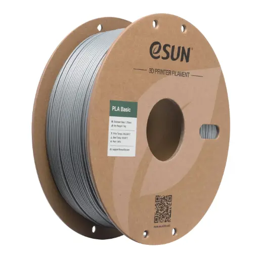 [PLA-Basic175S1P1] eSUN PLA-Basic - 3D Printing Filament - 1.75 mm (1 kg) - Silver