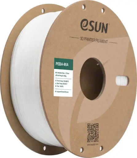 [PEBA-90A175W08Y1] eSun PEBA-90A - 3D Printing Filament – 1.75 mm (800 g) – White