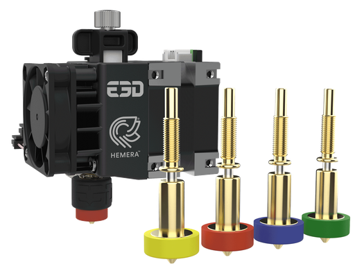 [REVO-HEMERA-XS-175-12V-AS-FL] E3D RapidChange Revo™ Hemera XS - Kit de boquillas de 1,75 mm y 12 V con carga completa.
