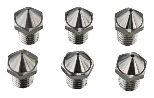 [20003090001] Flashforge Creator 3 Pro / Creator 4 Steel Nozzle Set - 0.4/0.6/0.8 mm - 6-pack