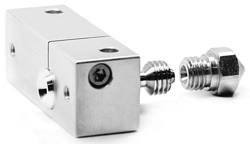[M2560-04] Hotend Micro Swiss totalmente metálico con bloque ranurado para Wanhao i3 de 0,4 mm