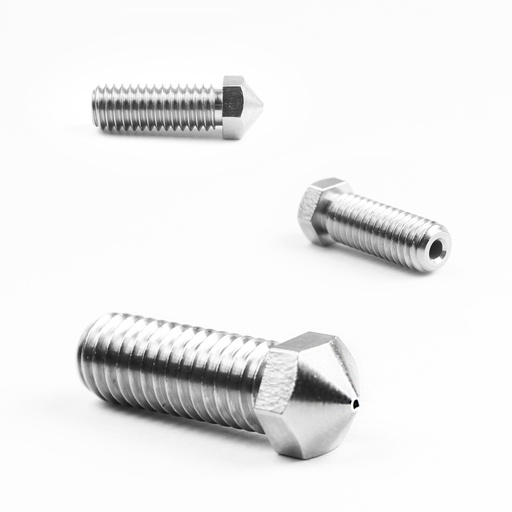 [M2555-10] Boquilla Micro Swiss chapada, resistente al desgaste y de alto caudal, compatible con Volcano / Artillery Sidewinder, de 1,75 mm - 1,0 mm